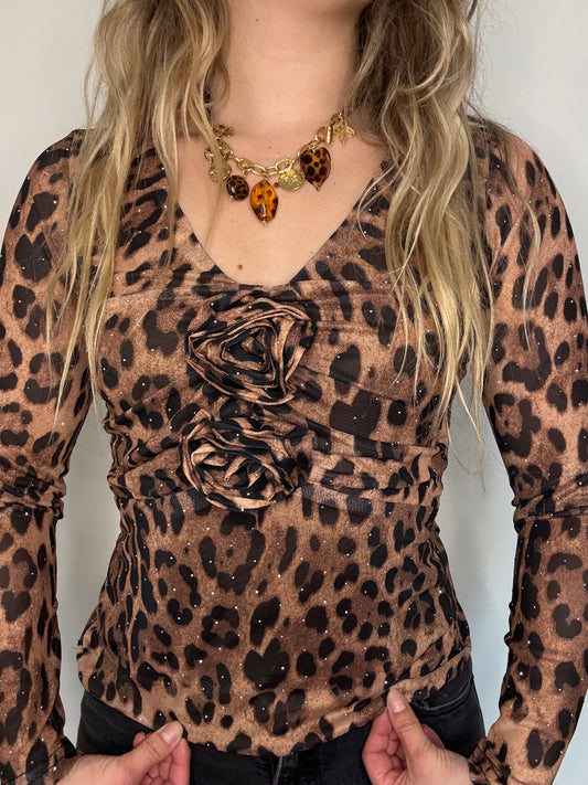 Haut Léopard à strass